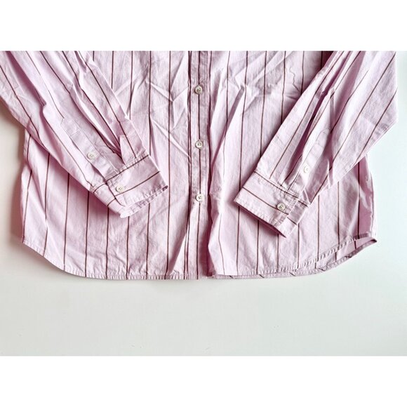 Aritzia WILFRED FREE Bailey Lilac Pink Striped Poplin Button-Up Shirt, Size M - Picture 9 of 13